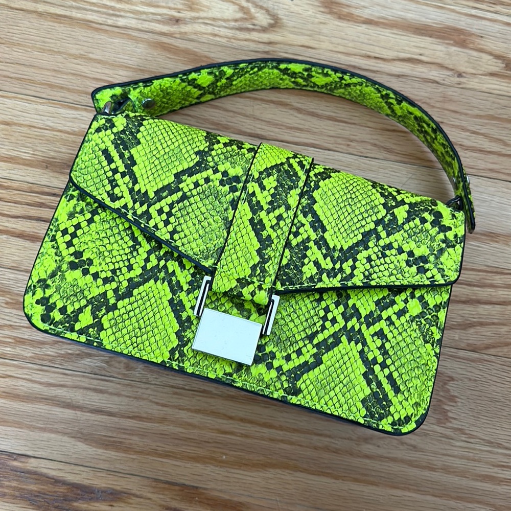 Neon Green Snakeskin Purse
